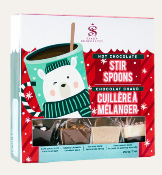 Saxon Chocolates- Hot Chocolate Stir Spoon Gift Set- 200g
